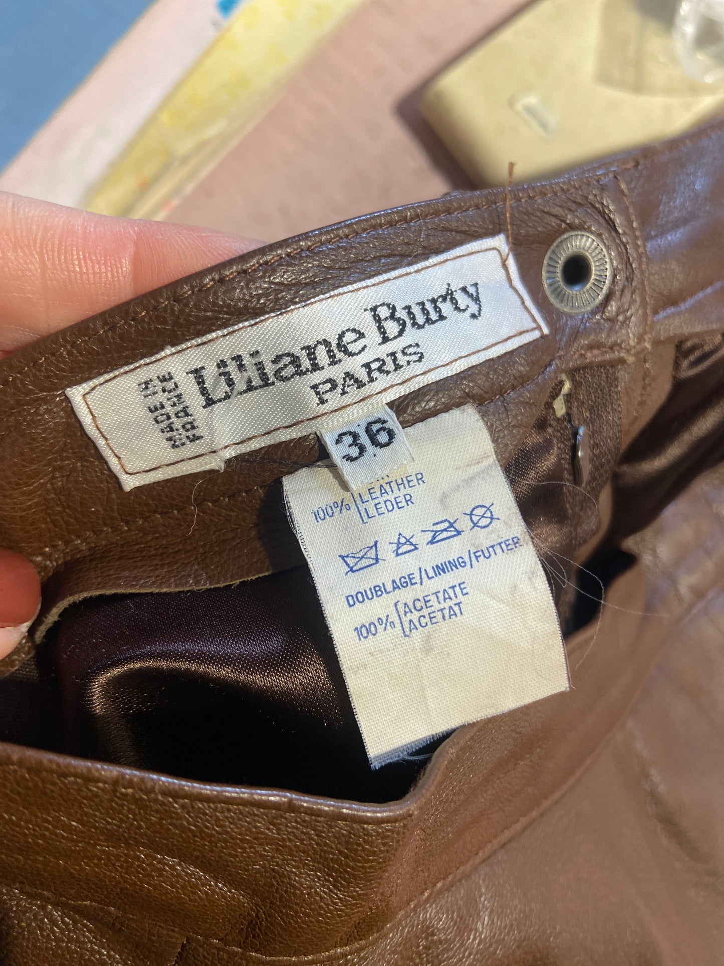 Gonna in pelle marrone