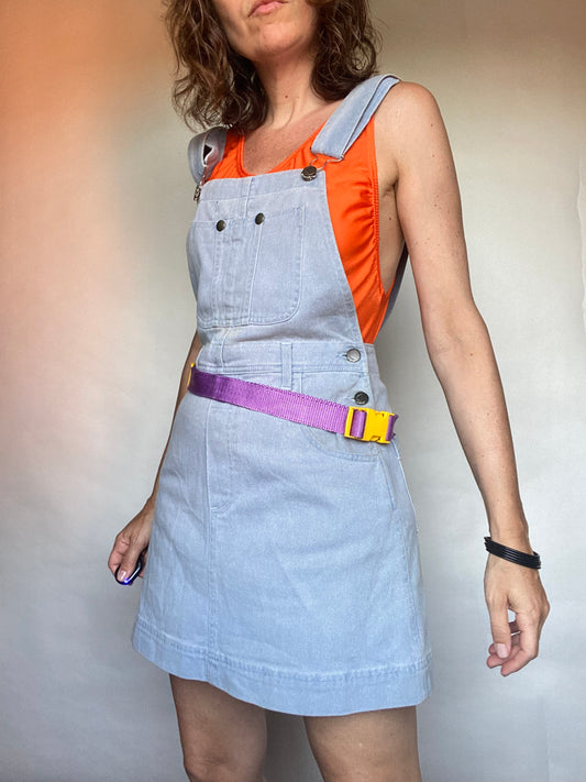Salopette jeans con gonna