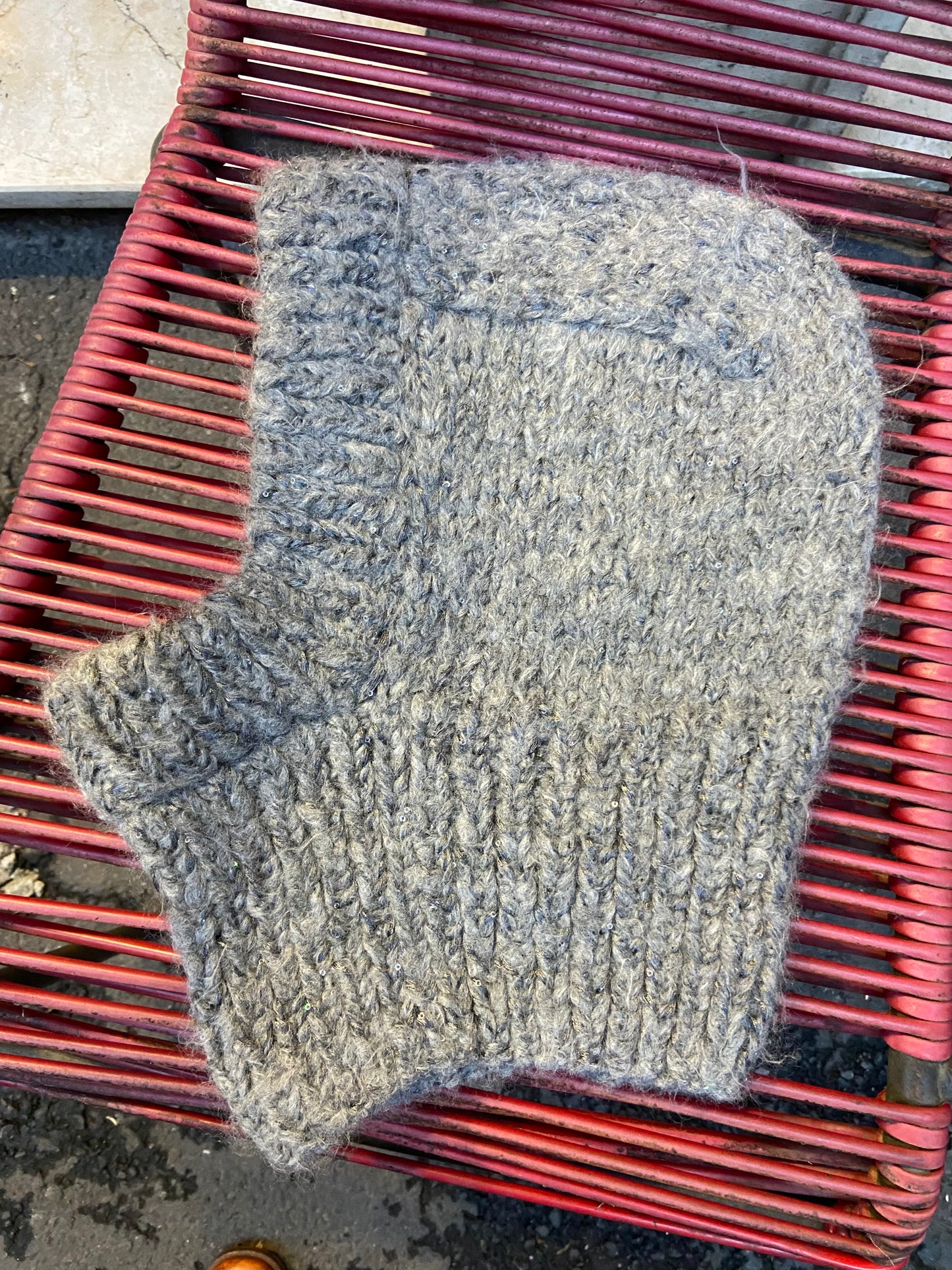 Balaclava grigio luccichino