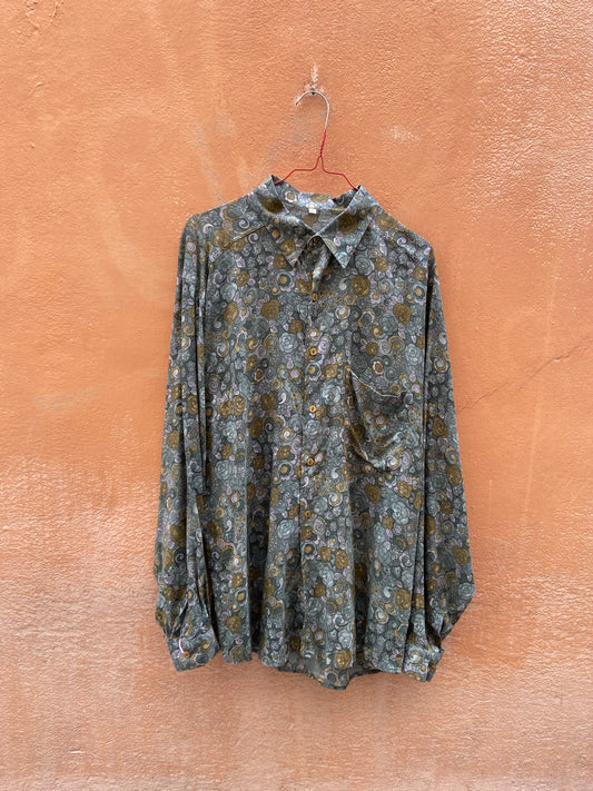 Camicia floreale verde