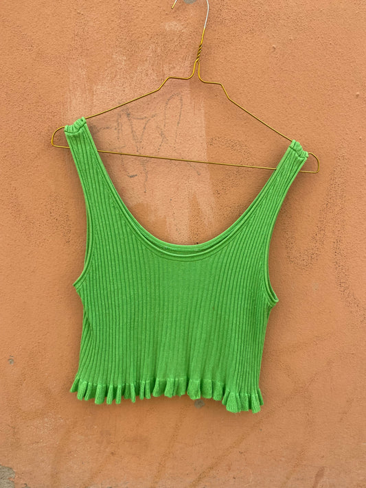 Crop top costine fluo