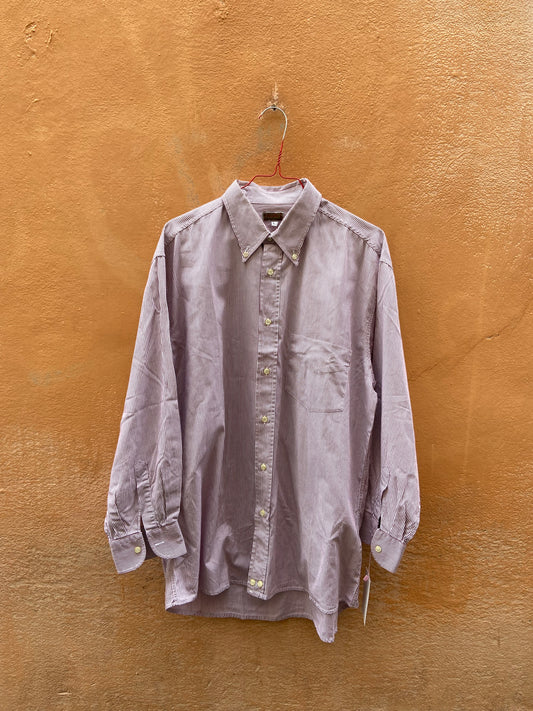 Camicia a righe piccole bordeaux