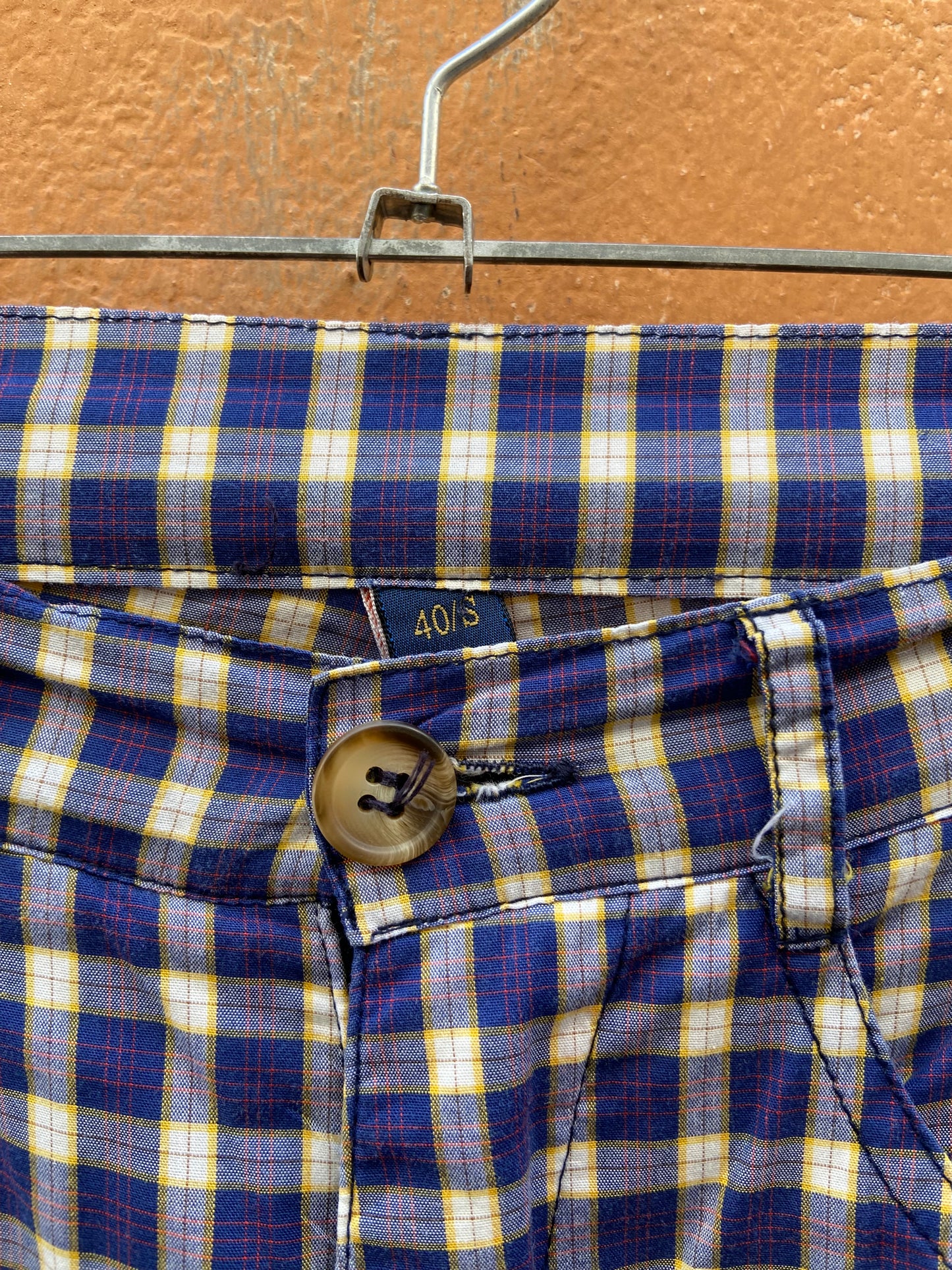 Pantalone quadretti blu bianco