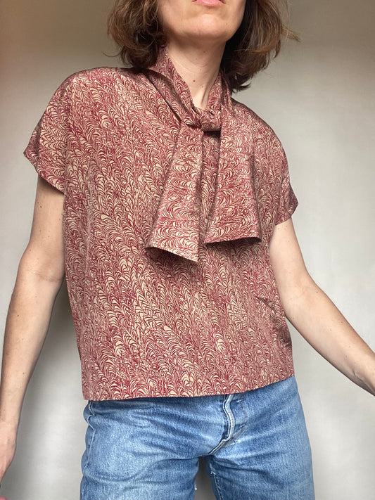 Blusa seta con nastro