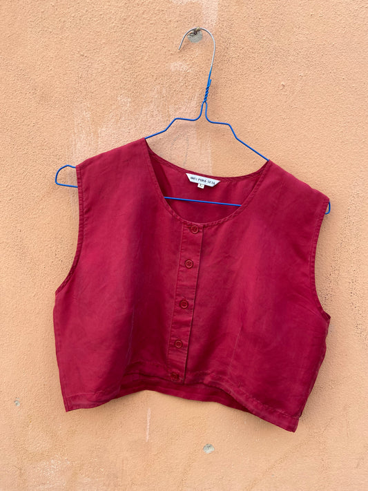 Top in seta bordeaux