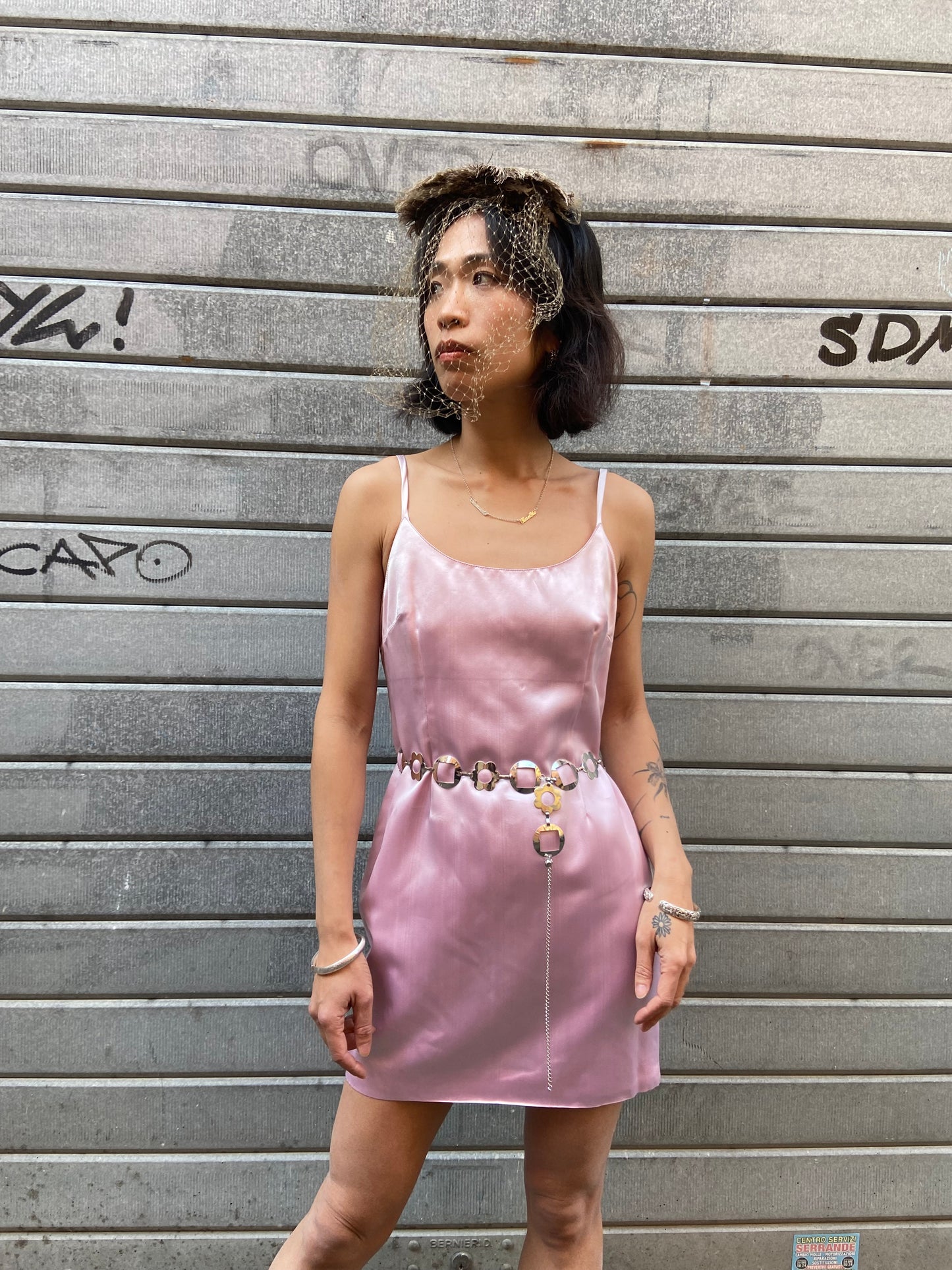 Mini dress raso