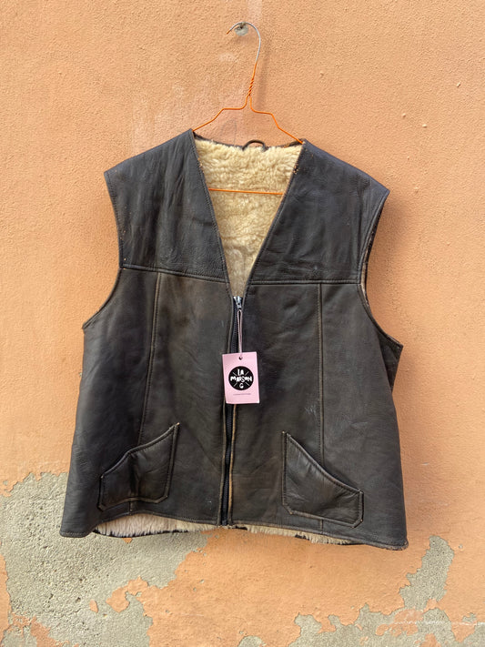 Gilet pelle interno montone