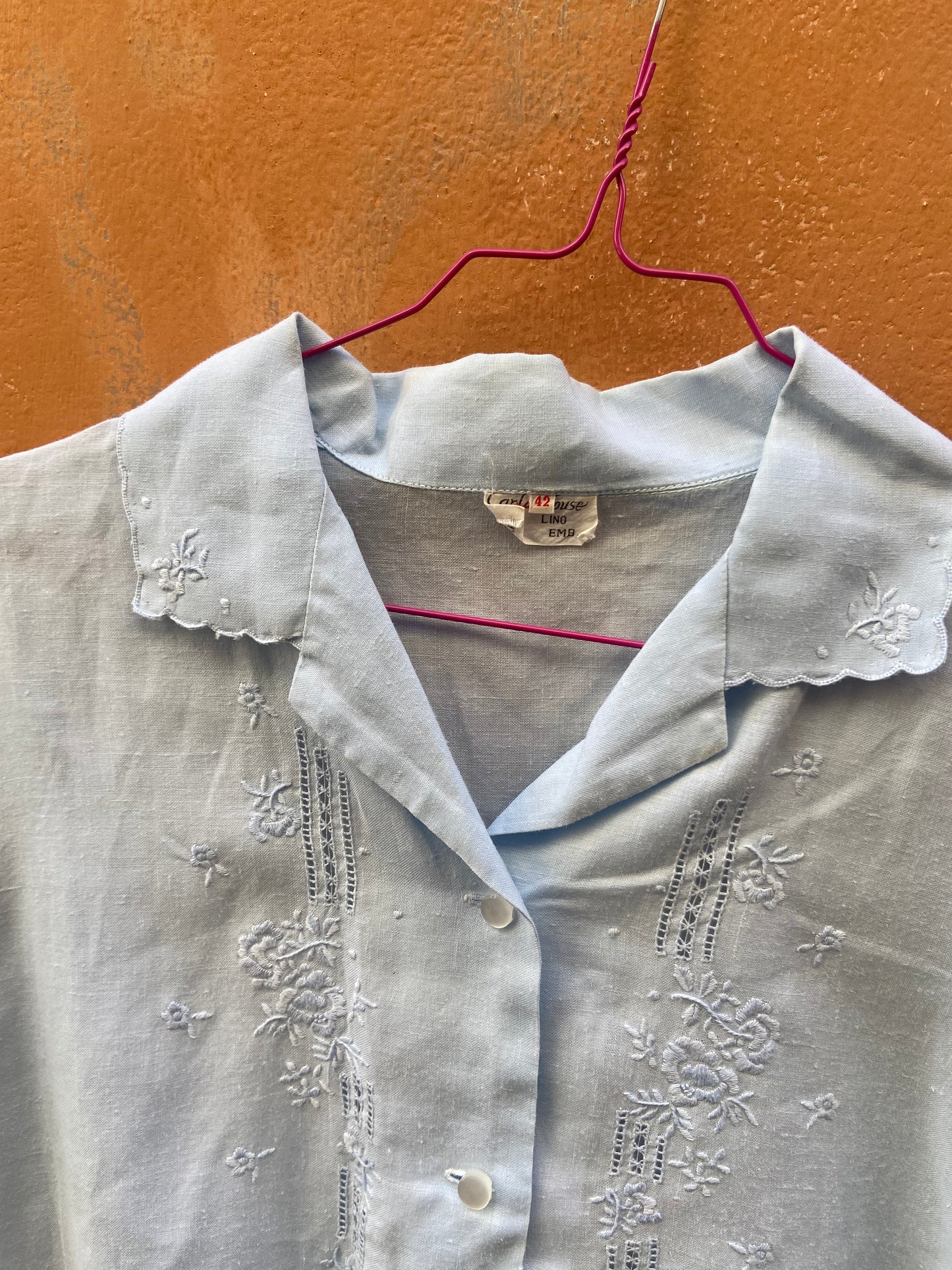 Camicia puro lino azzurra