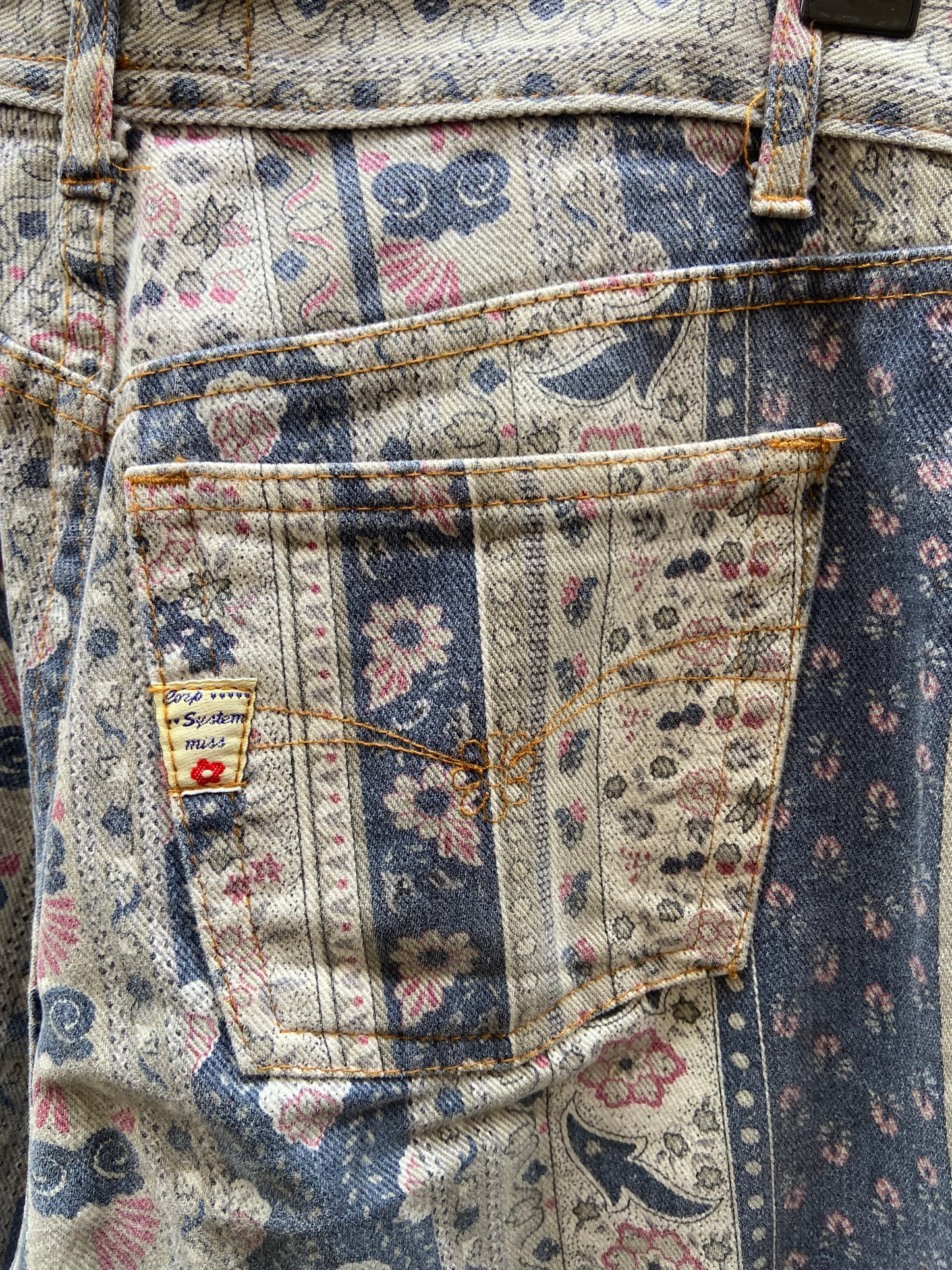 Jeans fantasia floreale anni 90