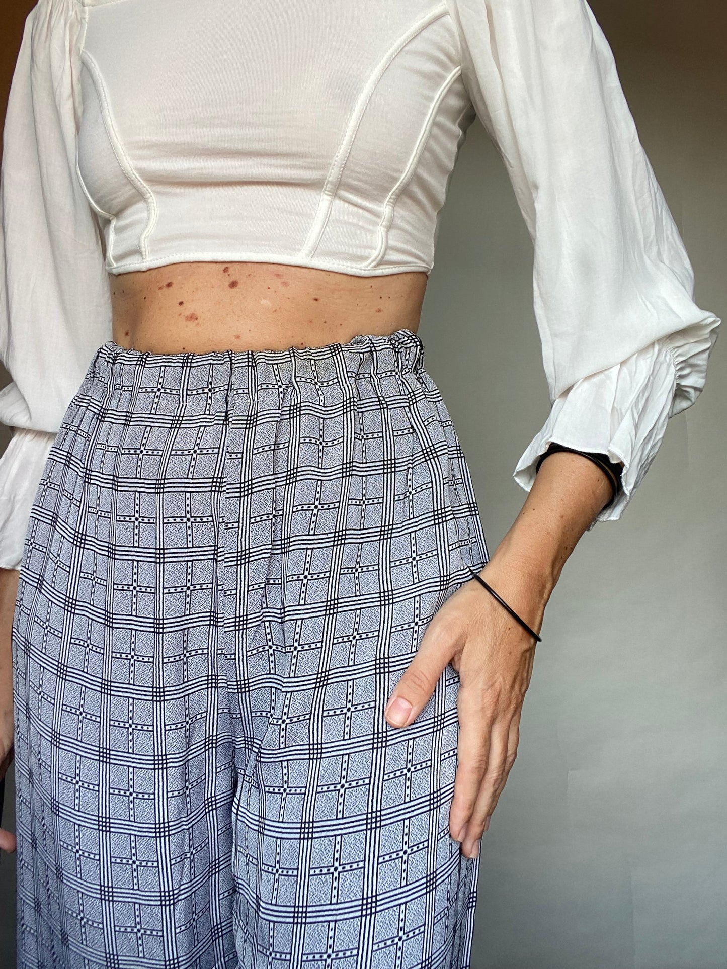 Pantalone fluido quadretti