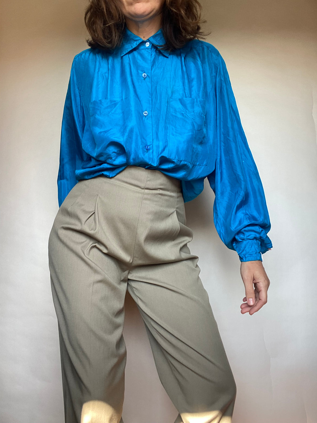 Pantalone cachi vita alta
