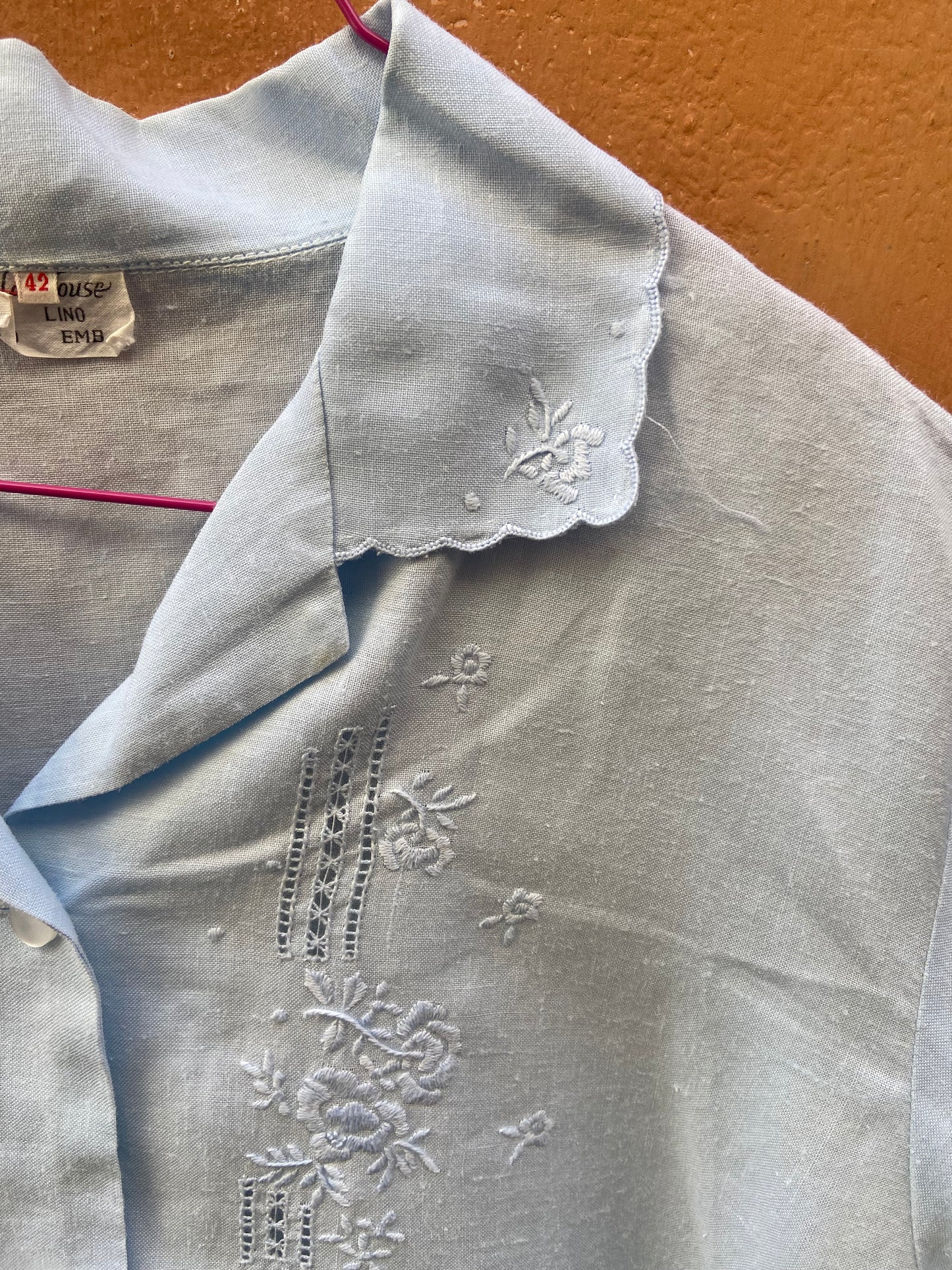 Camicia puro lino azzurra