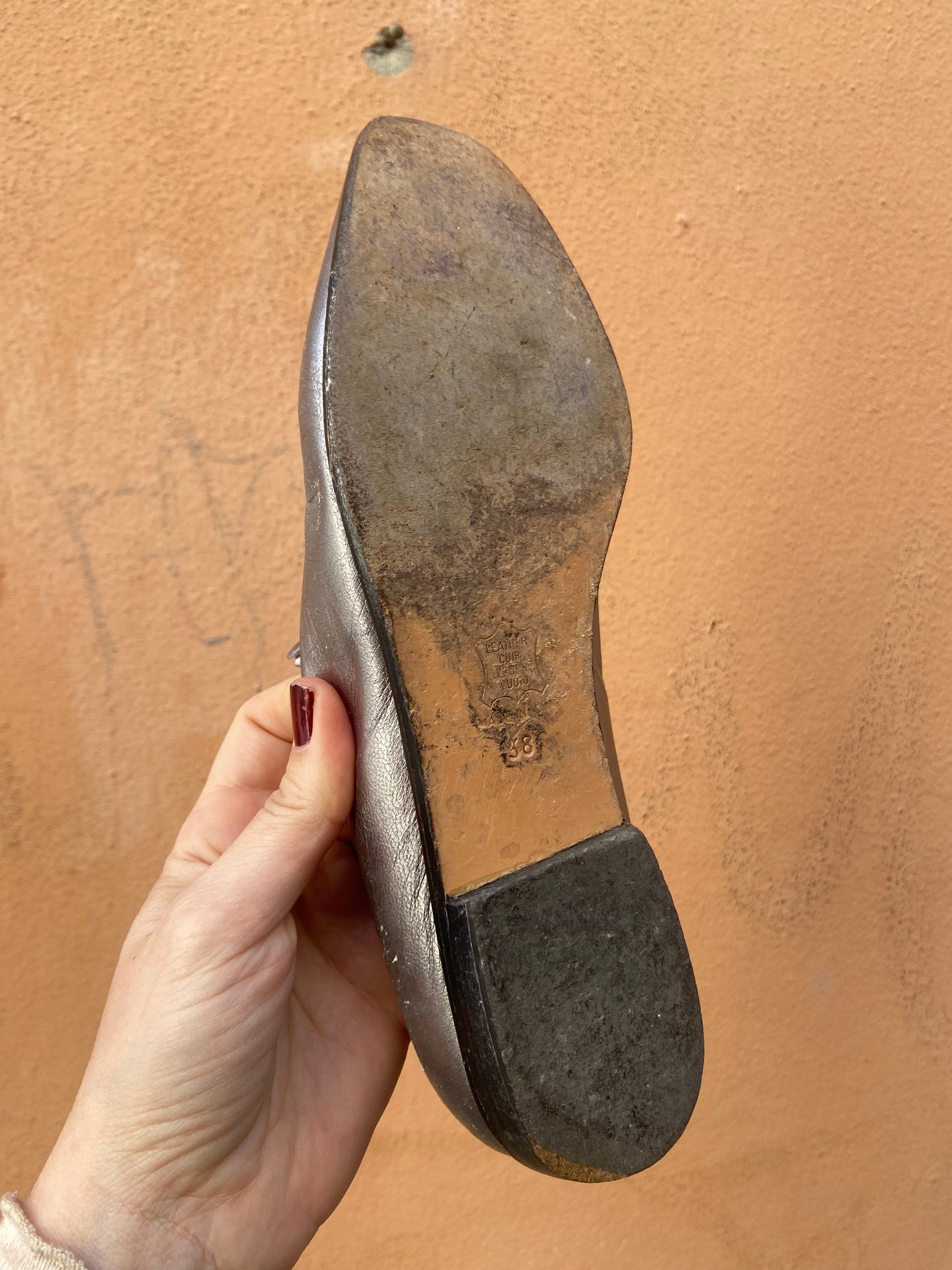 Mocassino argento YSL 38