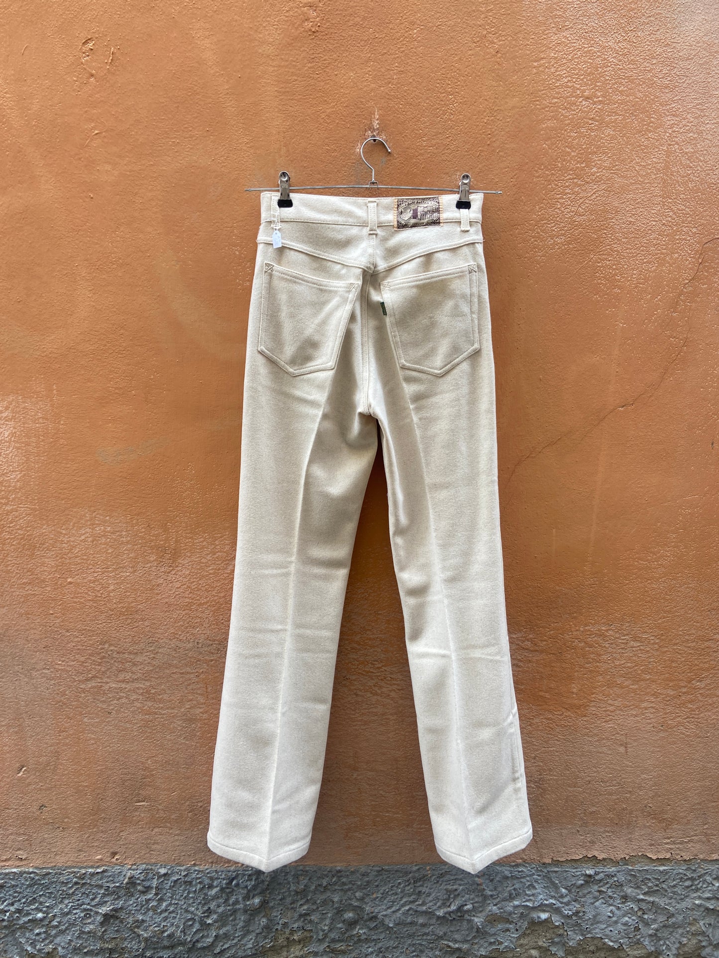 Pantalone panna in lana