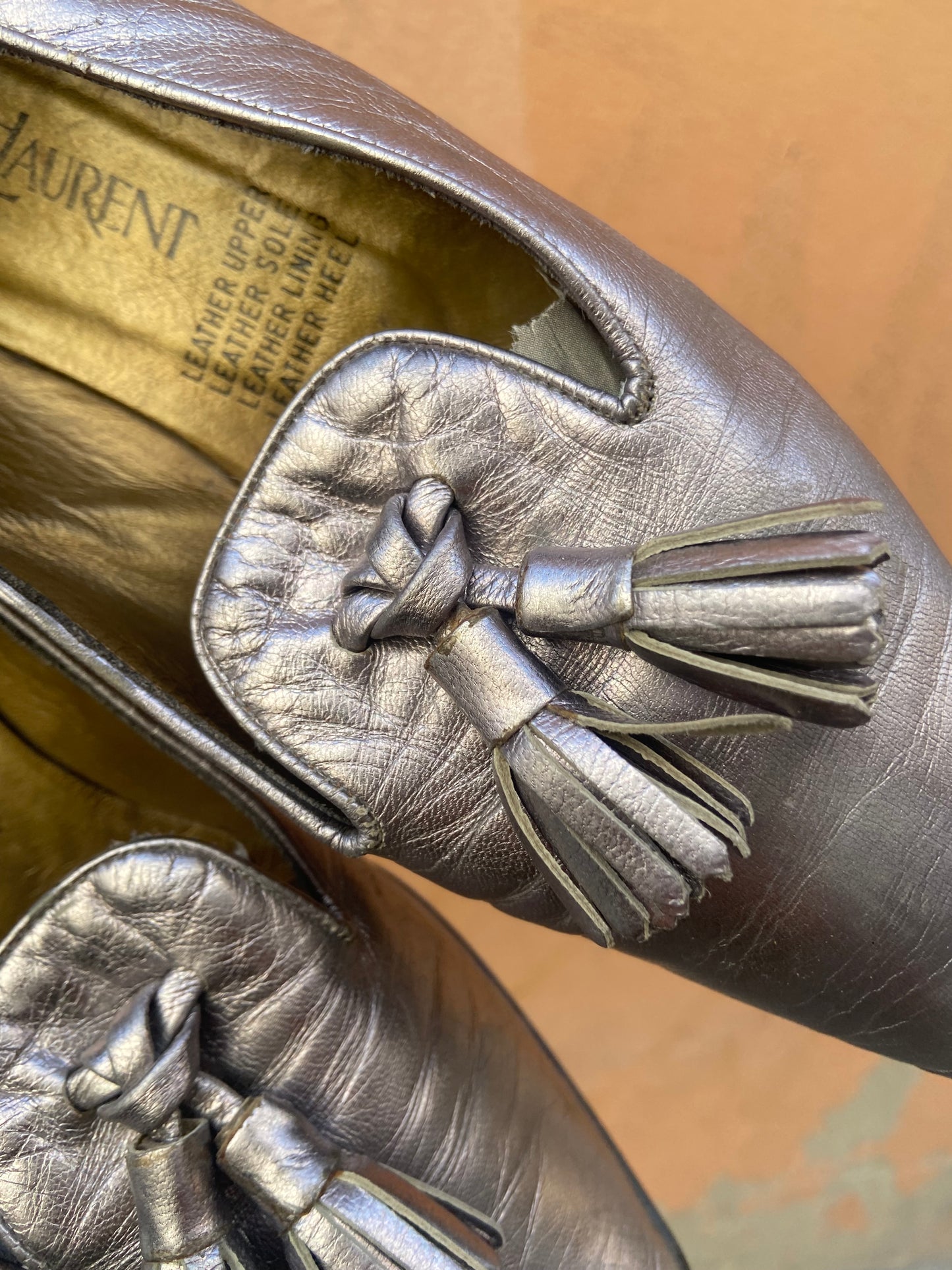Mocassino argento YSL 38