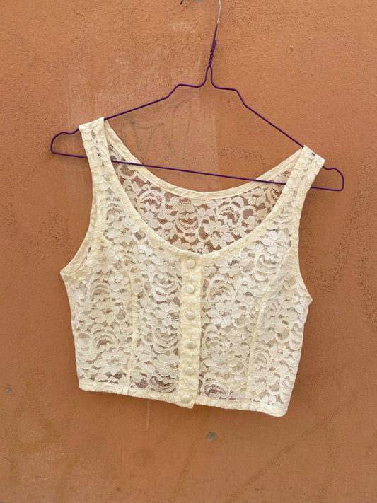 Top vintage pizzo
