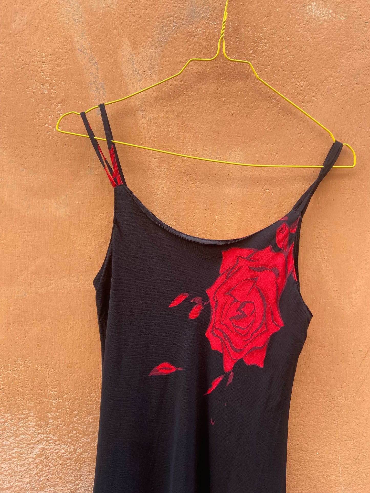 Slip dress floreale nero