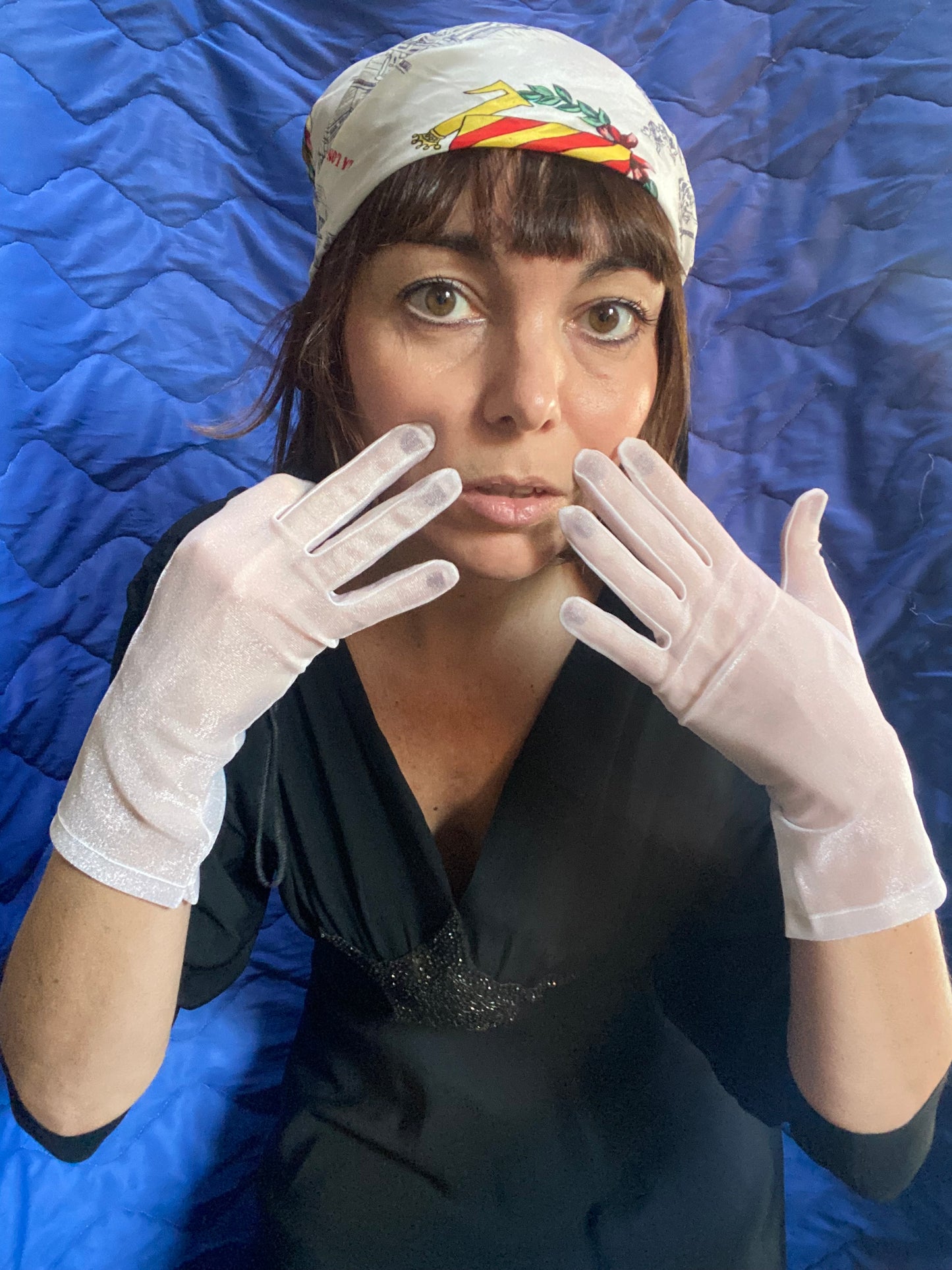 Guanti vintage trasparenti