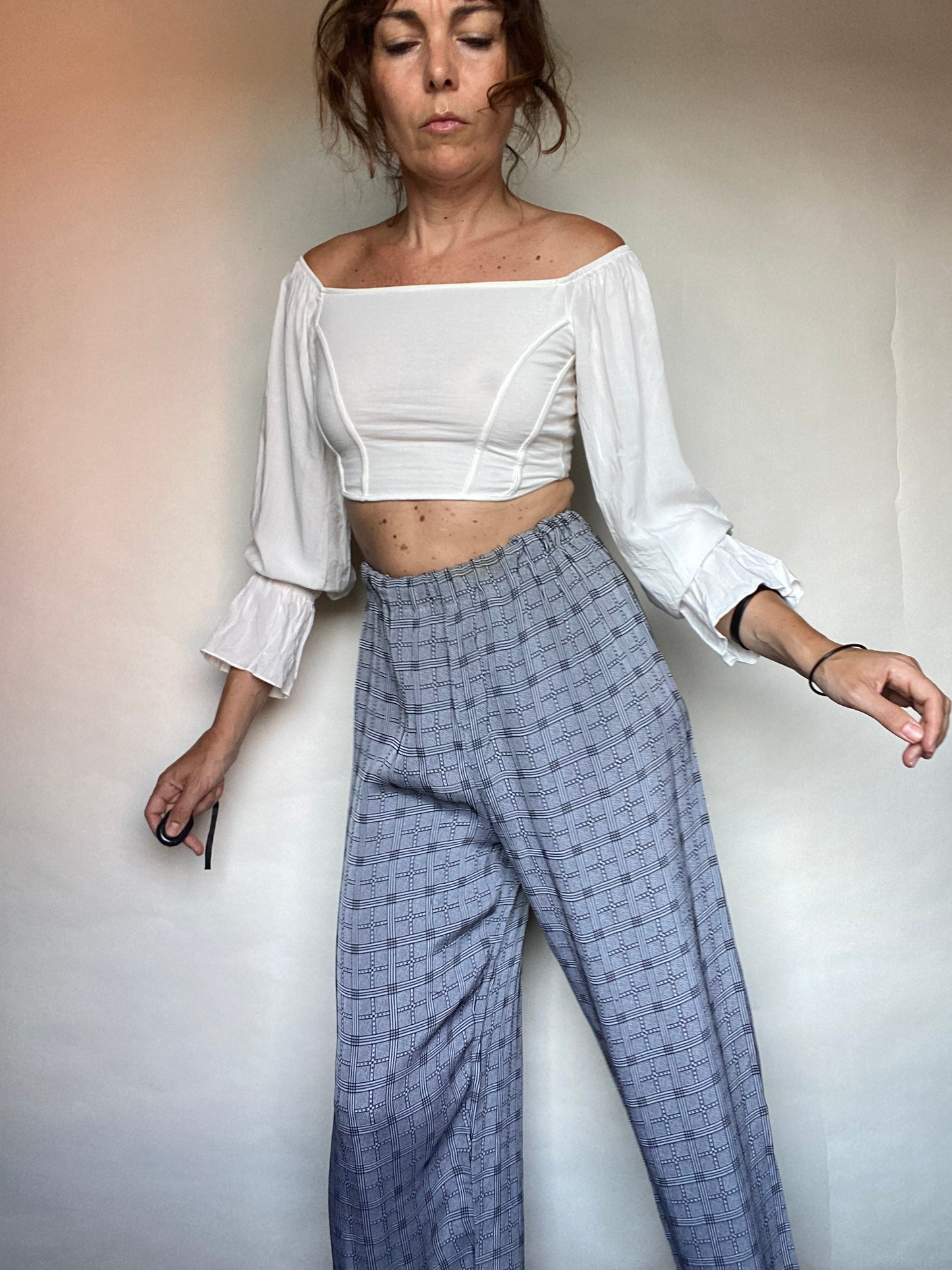 Pantalone fluido quadretti