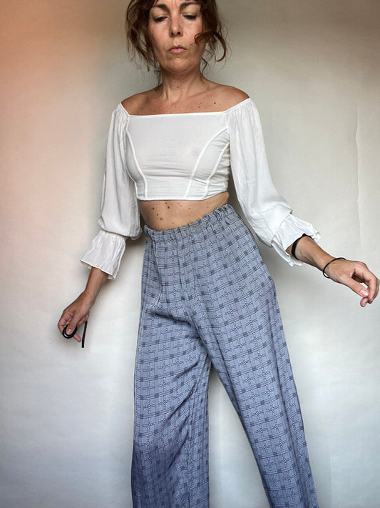 Pantalone fluido quadretti