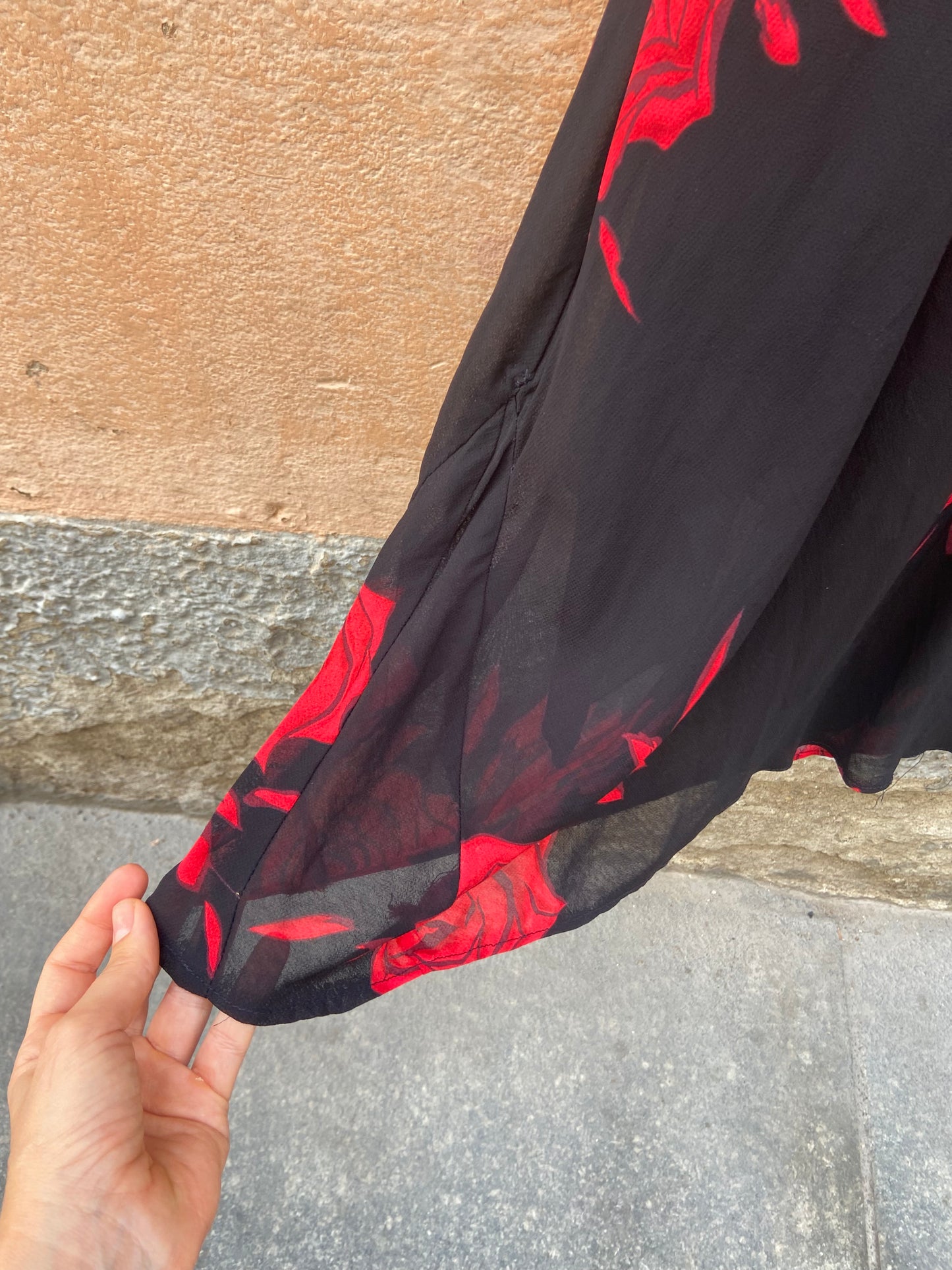 Slip dress floreale nero
